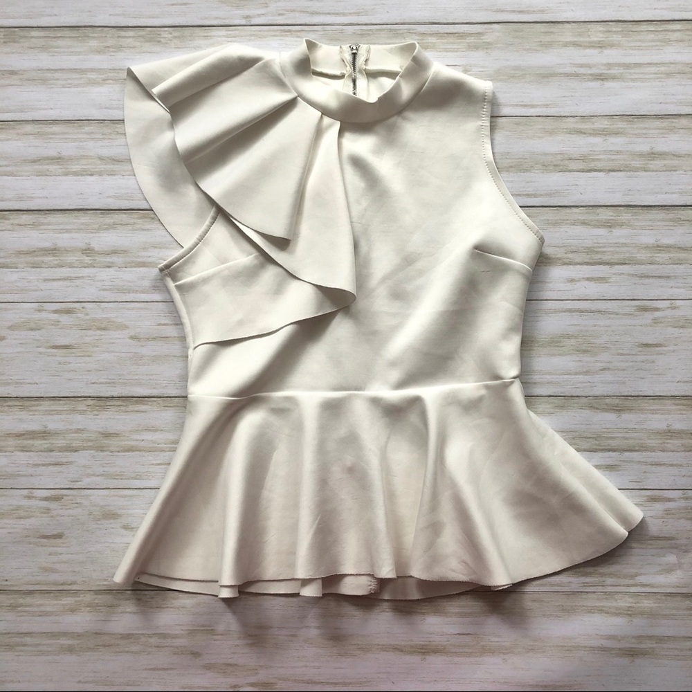 One Shoulder Ruffle Peplum Top